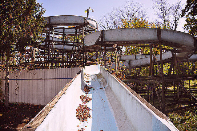 Abandoned water slide at Williams Grove