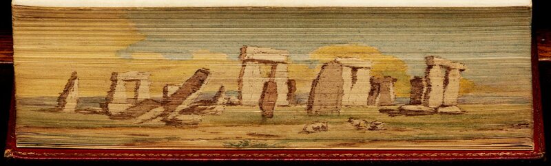 Stonehenge painted on the side of The Royal Kalendar, and court and City Register for England, Scotland, Ireland, and The Colonies (Date unknown)