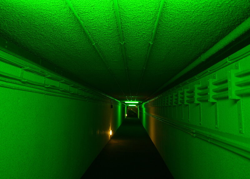 The tunnel leading to the bunker.