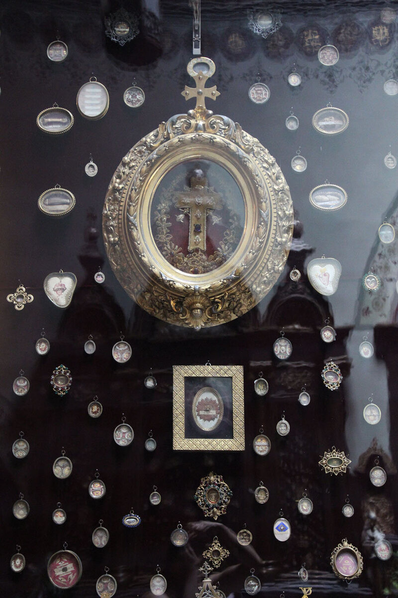 Medallions on display.