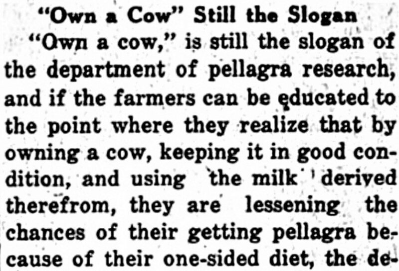 Advice from the Abbeville, South Carolina, <em>Press and Banner</em> on August 25, 1915 (if you could afford a cow that is).