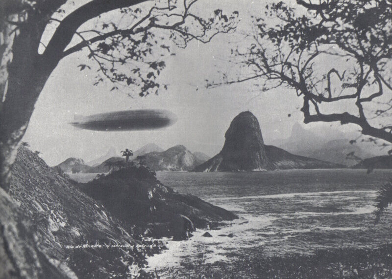 The Graf Zeppelin itself, flying over Brazil during its 1930 Pan-American Tour.
