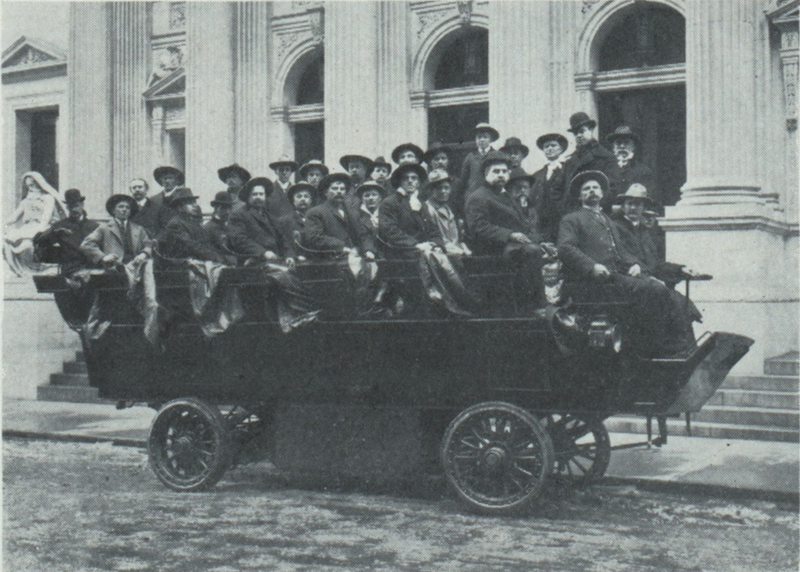 Members of the Thirteen Club go out on a driving excursion.