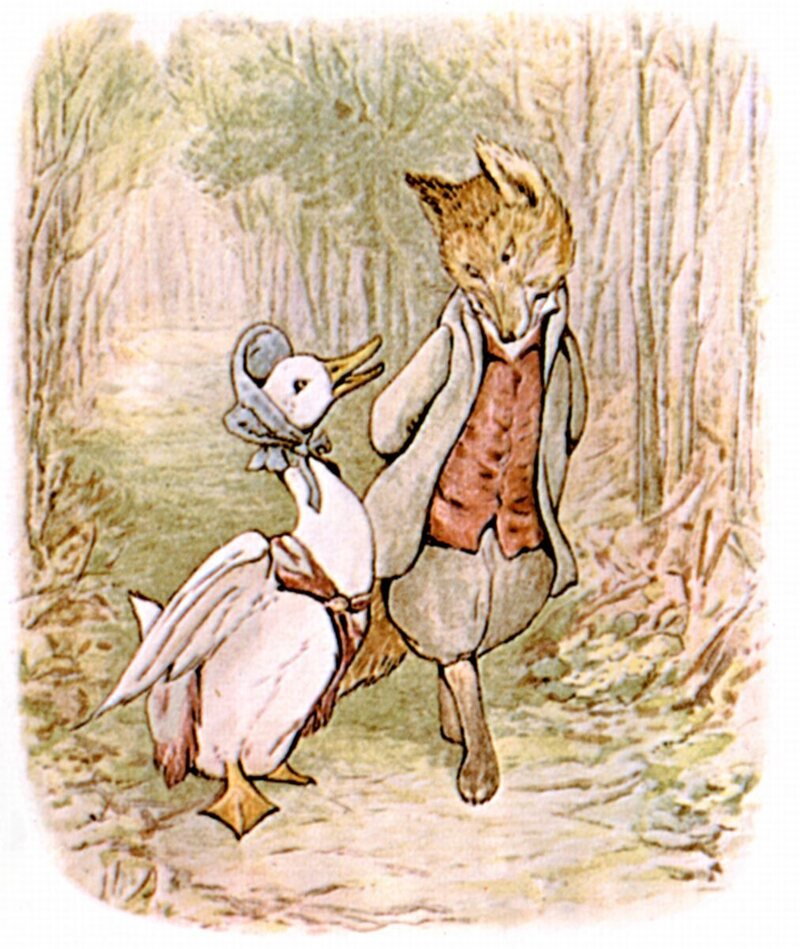 An illustration from <em>The Tale of Jemima Puddle-Duck</em> (1908).