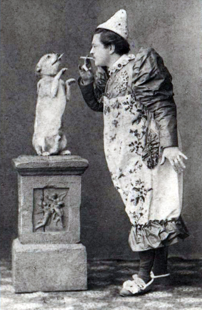 Durov with a dog trainee, circa 1910.
