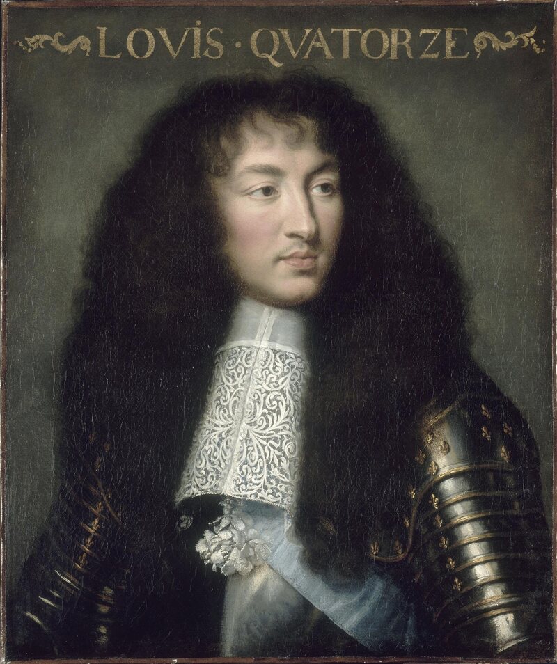 This portrait of Louis XIV dates to 1662, about 15 years before the Affair, when the King was about 24. 