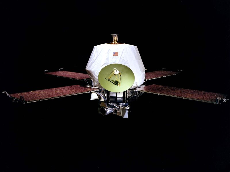 <em>Mariner 9</em>, which is still in orbit around Mars—for now. 