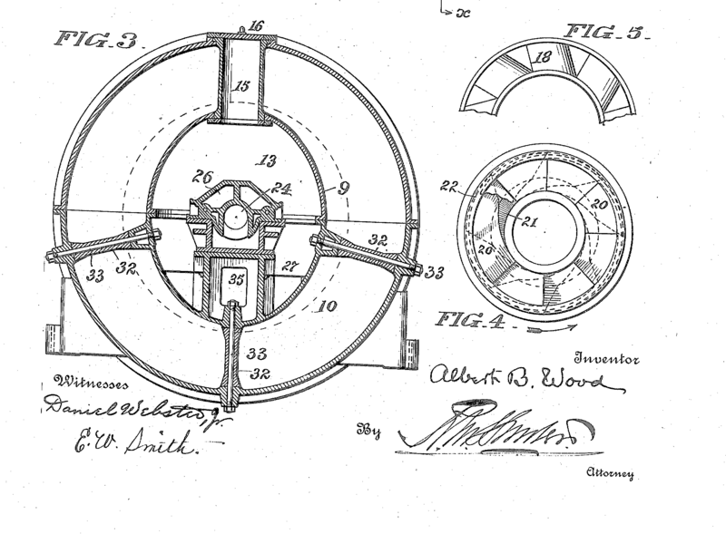 One of Wood's patent drawings of the pump design. 