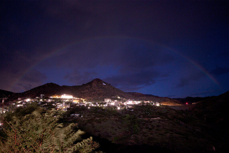 Moonbow over Jerome, Arizona
