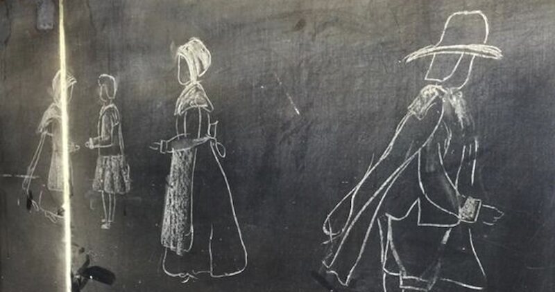 FOUND: Ghostly 100-Year-Old Chalkboard Drawings