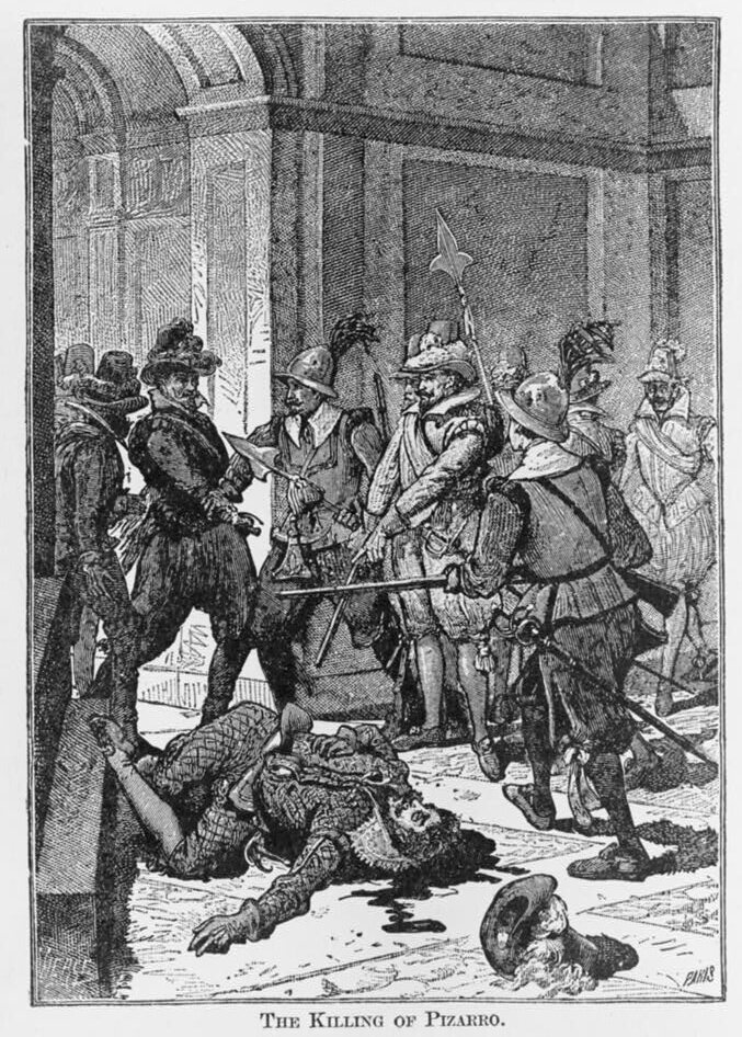 The killing of Pizarro in an 1891 engraving