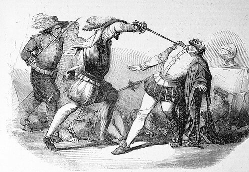Killing of Francisco Pizarro, illustrated by William Prescott in 1851