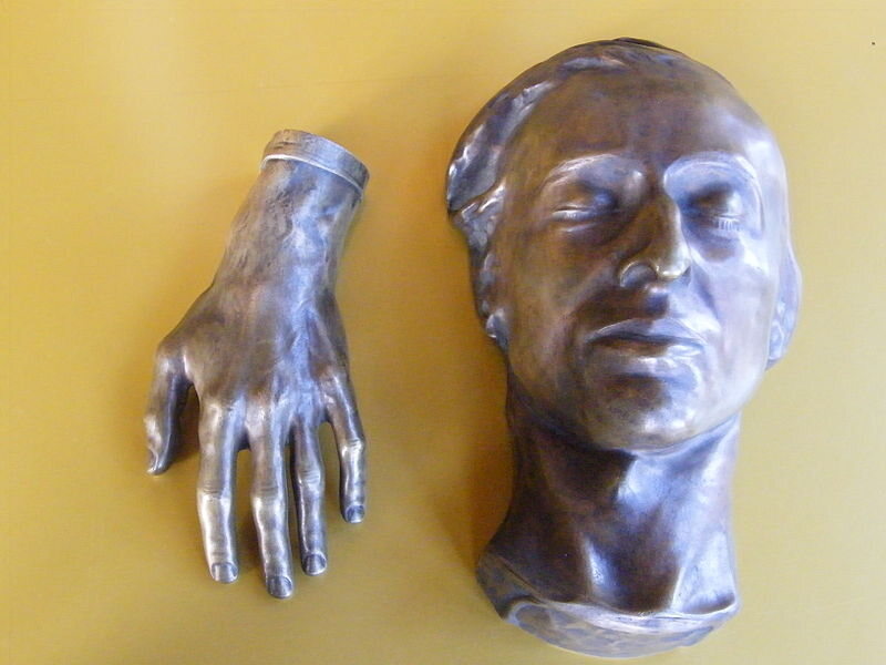 Chopin's hand & death mask at the Hunterian Museum