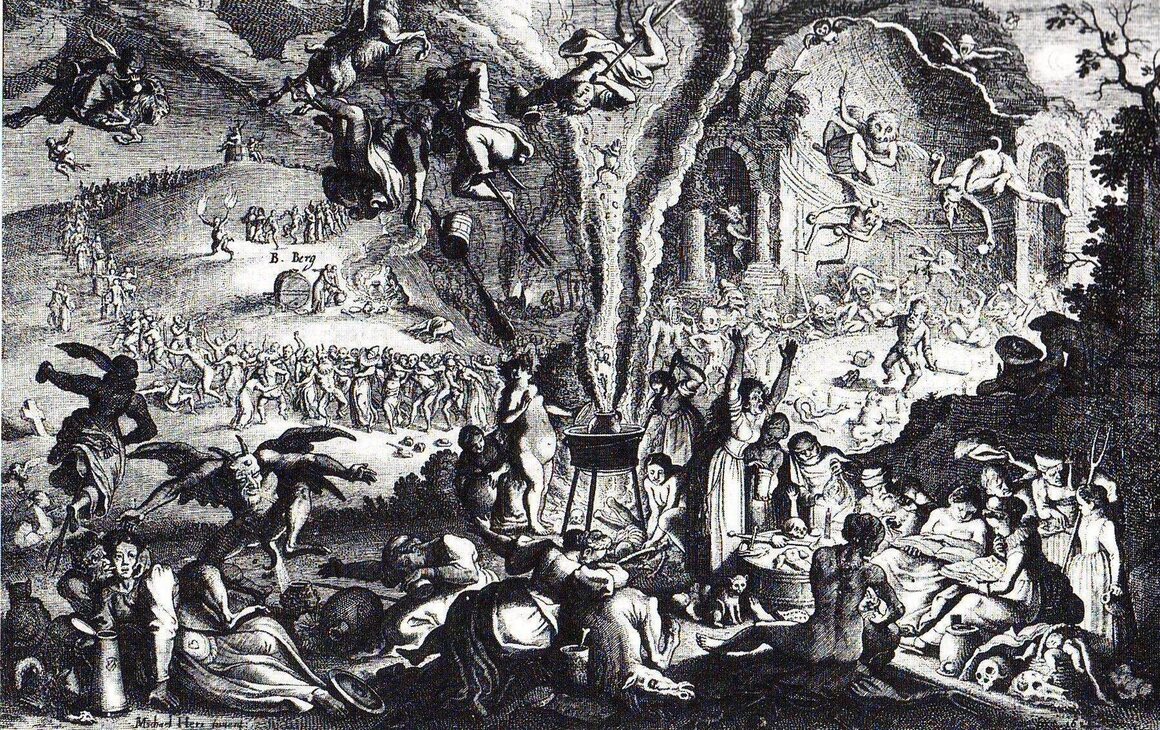 Witchcraft, and a secret underworld of sorcery depicted in this 17th-century engraving by Michael Herr, was vigorous and real in the public imagination of the time.
