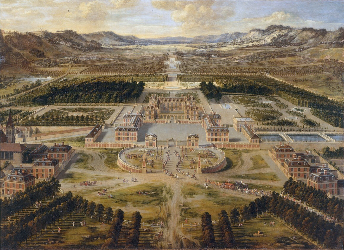 This 1668 painting of the Château de Versailles, by Pierre Patel, shows the scale of the King's preferred palace.