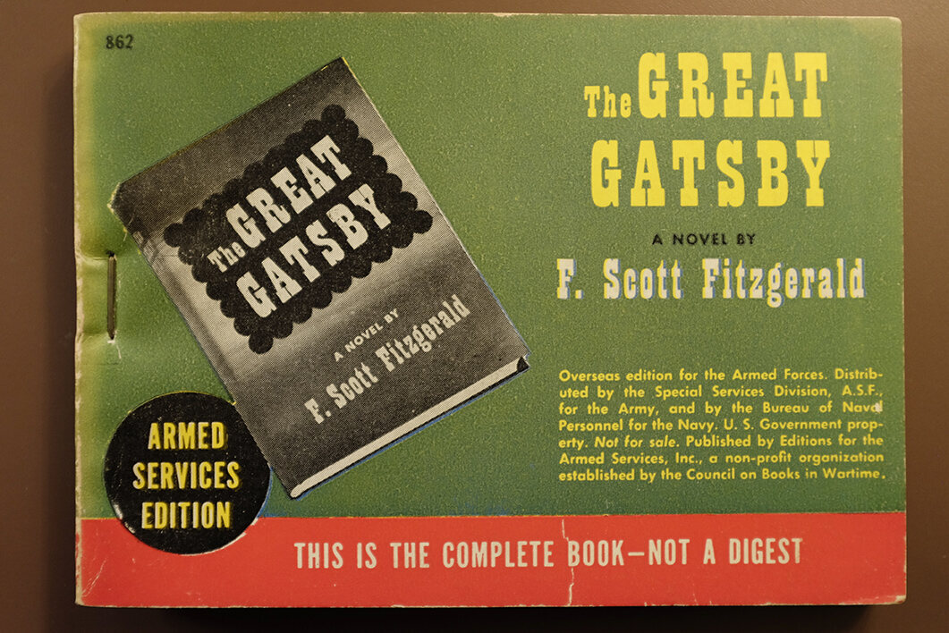 The Armed Services Edition of the Great Gatsby, a book given new life by this rerelease.