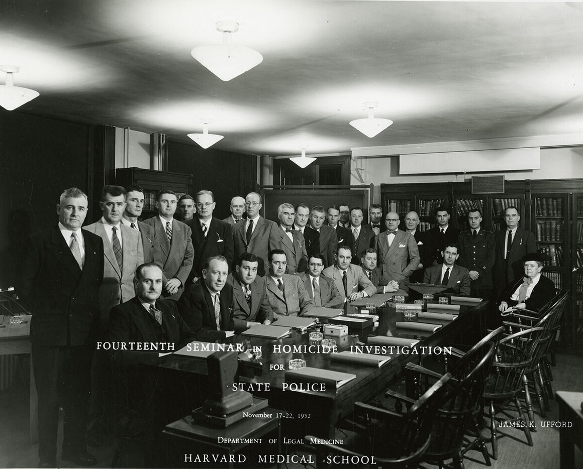 Glessner Lee (far right) at a Harvard Homicide Seminar, 1952. 