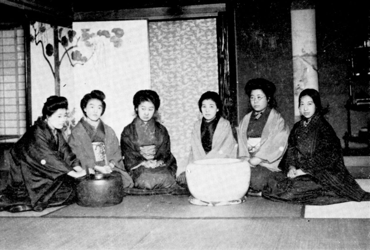 The <em>Seitō</em> women at a New Year's party in 1912.