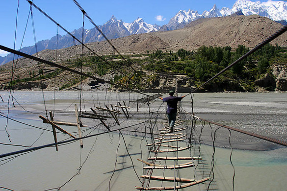 Image result for Hussaini hanging bridge in Pakistan