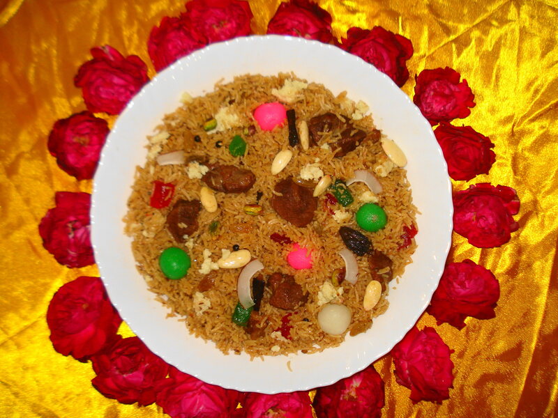 As a lavish dish for special occasions, <em>mutanjan</em> can include a range of different ingredients.