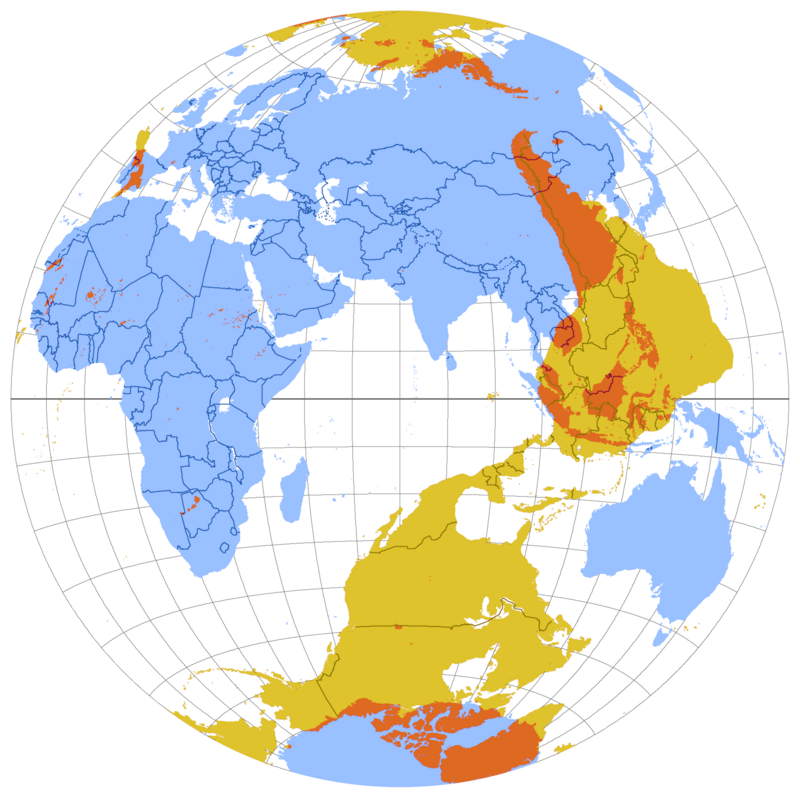 This map of antipodes overlays countries from the other side of the globe to see where the crossover would be.