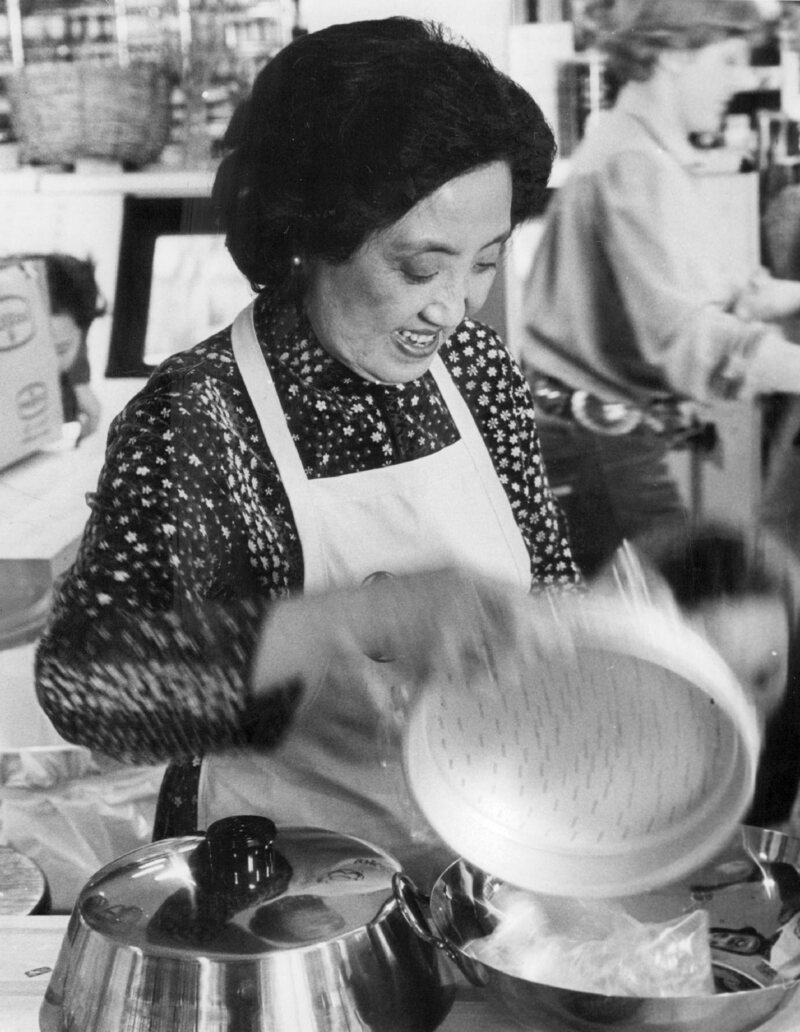 Chen's success took her across the country, like this cooking demonstration in downtown Denver in 1980.