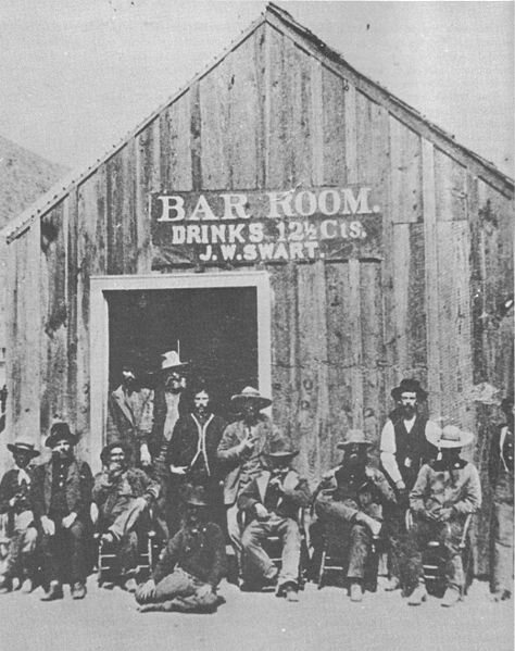 J.W. Swart's Saloon in Charleston, Arizona in 1885, before the minimum drinking age, when bouncers forcibly ejected brawlers 