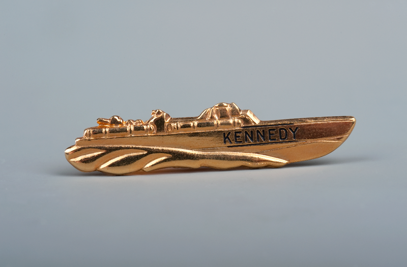 A tie bar of the World War II craft PT-109, which was commanded by John F. Kennedy