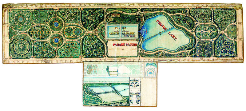 John Rink's design for Central Park included a shooting gallery and star-shaped gardens. 