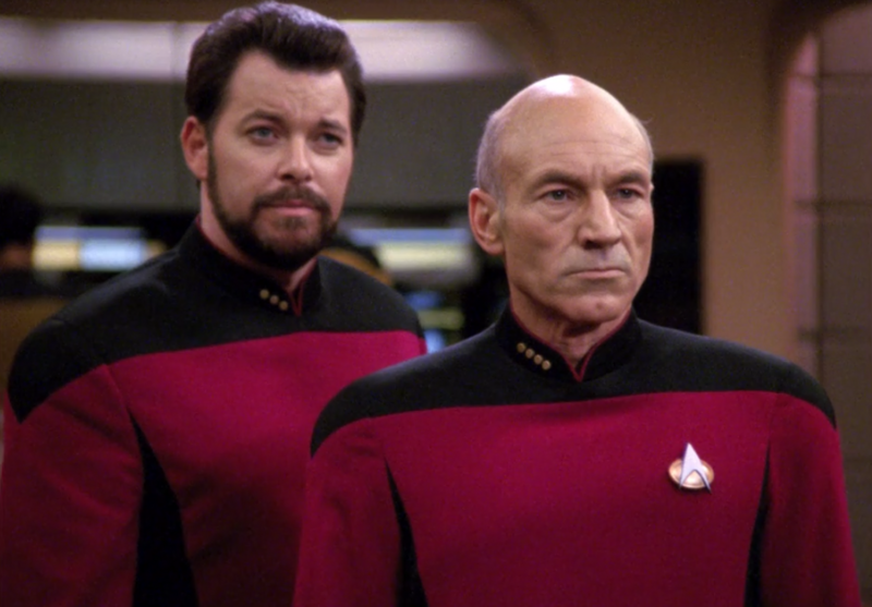 Captain and commander on <em>Star Trek: The Next Generation</em>