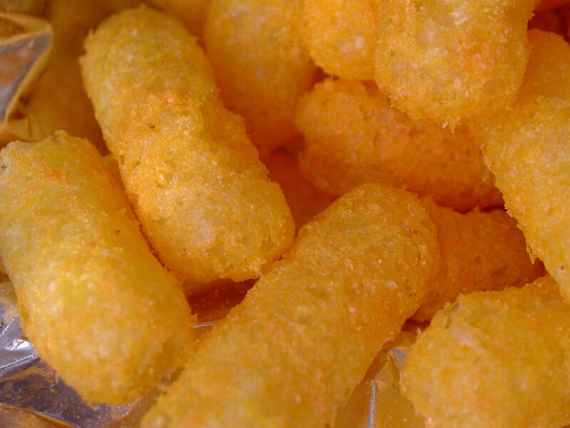 Cheese puff close up. 