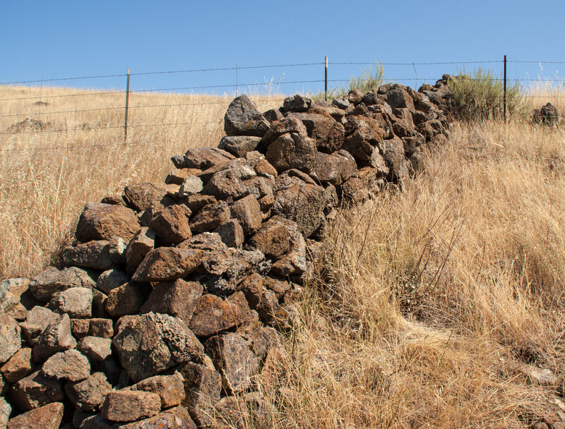 One of many old stone walls found around the southern and eastern San Francisco Bay in California.