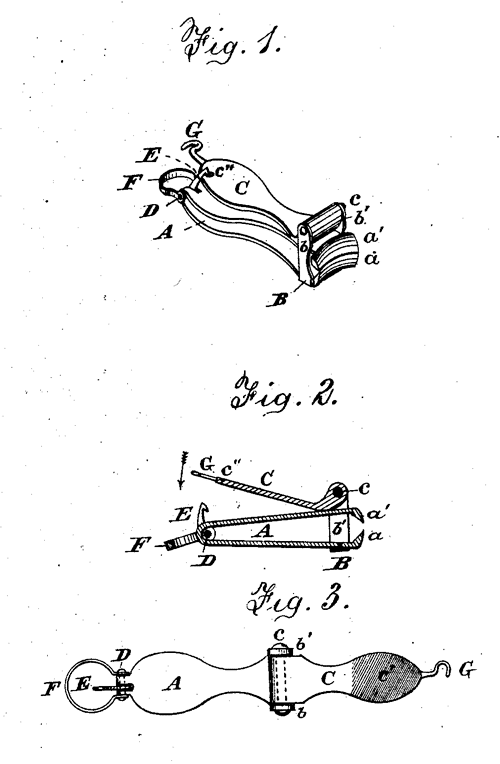 Eugene Heim and Oelestin Matz fingernail clipper patent from circa 1881.