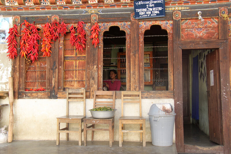In Bhutan, eating chillies starts at a young age. 