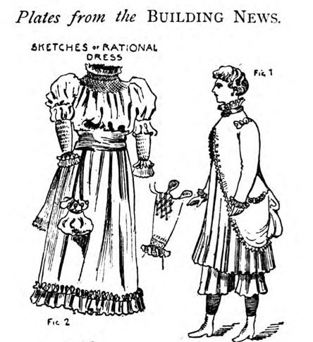 The <em>Rational Dress Society</em> frequently published caricatures from elsewhere, as if to highlight the difference between what they were asking for and how they were perceived.