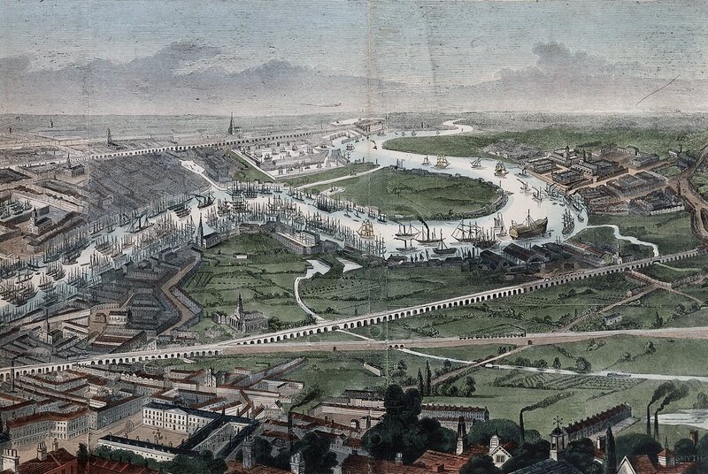 A 19th-century engraving of London as it was in the later days of the molly house.