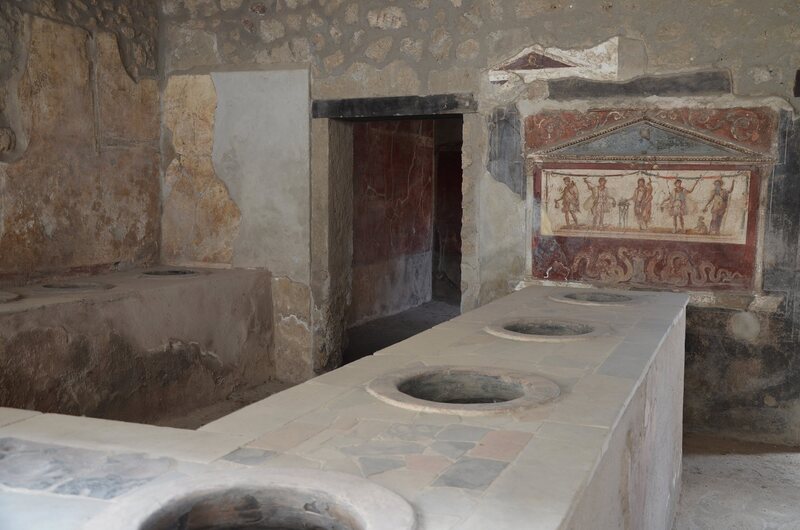 Pompeii's Thermopolium of Pompeii was a sort of ancient snack counter.