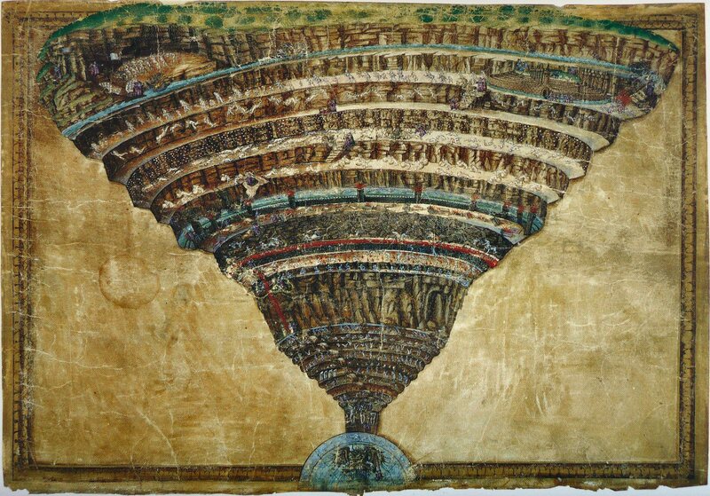 Dante's <em>Inferno</em> by Sandro Botticelli, 1480–90. 