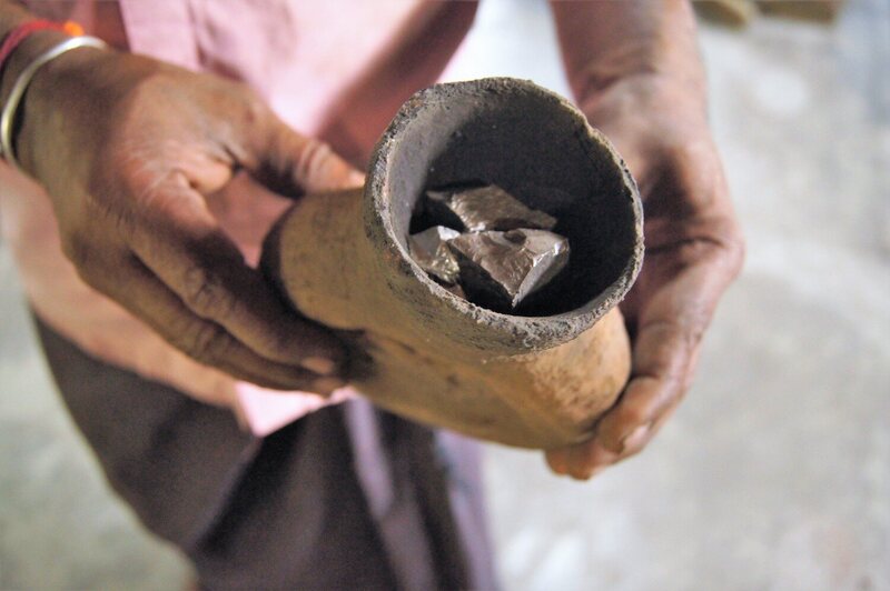 A crucible involved in the making of the mirror.