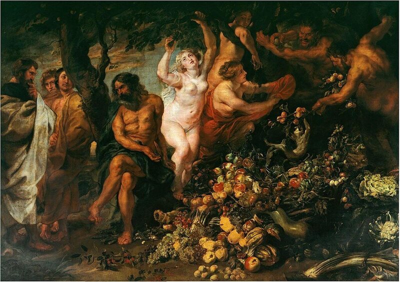 In this Rubens painting, a buff Pythagoras advocates for vegetarianism.