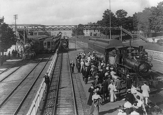Michigan train depot, c. 1900.