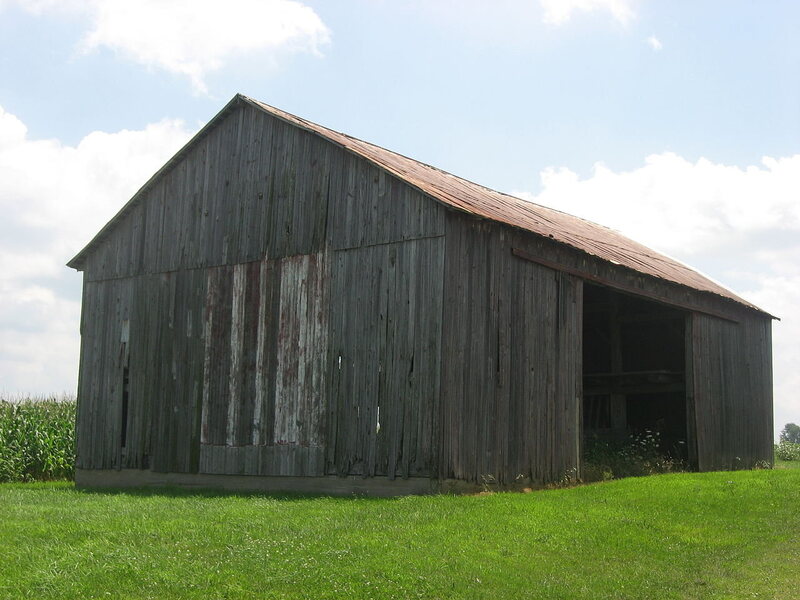 The barn at the Clemens Farmstead, where James and Sophia Clemens settled in 1818. 