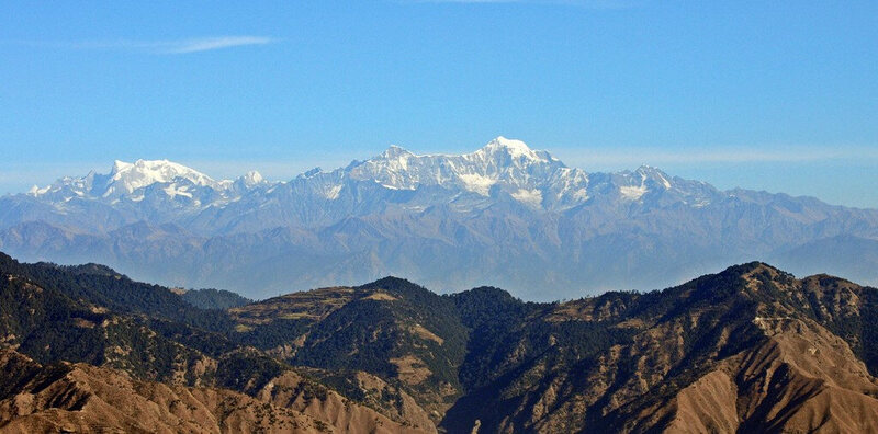 A view of the Himalayas from Dhanaulti, Uttarakhand. 