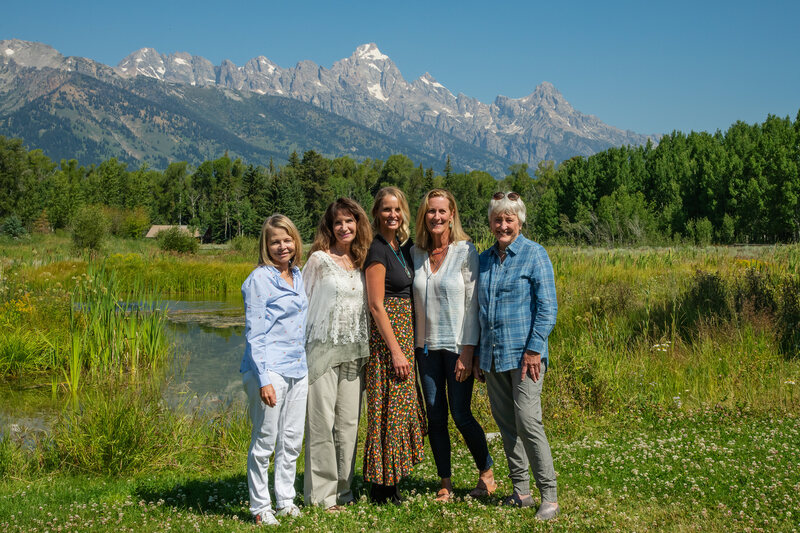 The five founders of Shoot 'Em With a Camera—from left, Judy Hofflund, Deidre Bainbridge, Heather Mycoskie, Lisa Robertson, and Ann Smith.