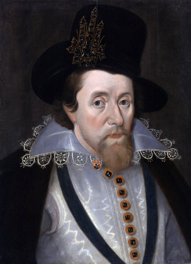 King James I of England and VI of Scotland, by John De Critz the Elder.