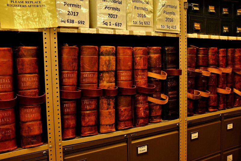 Each of the City of London Cemetery’s General Register books weighs over 55 pounds.