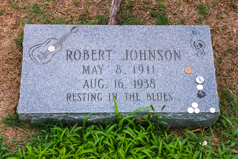 The Johnson memorial stone at Payne Chapel Missionary Baptist Church in Quito, Mississippi. 