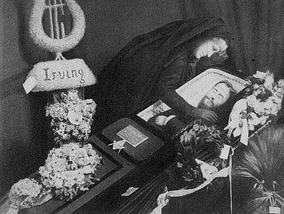 Washington Irving Bishop in his coffin