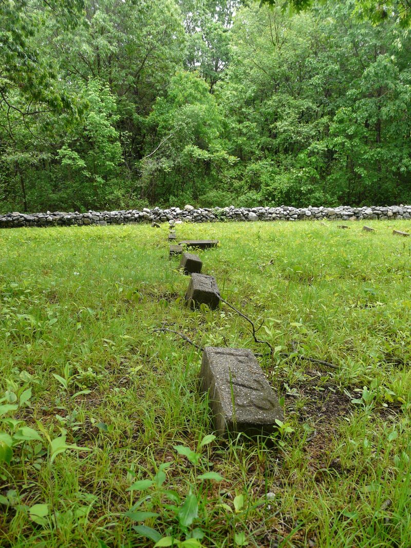 Protestant grave markers in the MetFern Cemetery, photographed in June 2021.