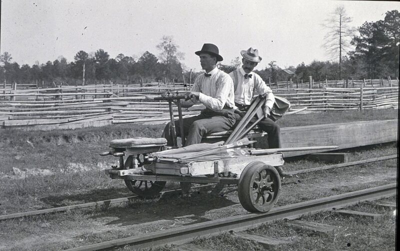 Handcar in use in Oklahoma, circa 1902